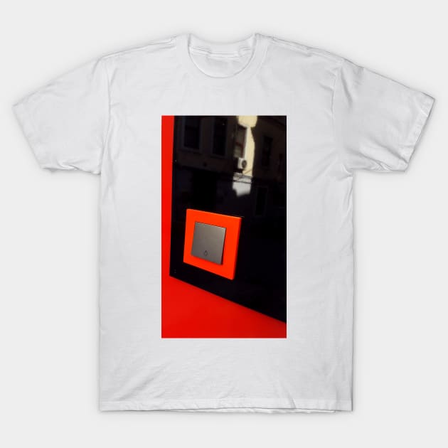 Just Behind the RED ON/OFF Switch T-Shirt by mister-john